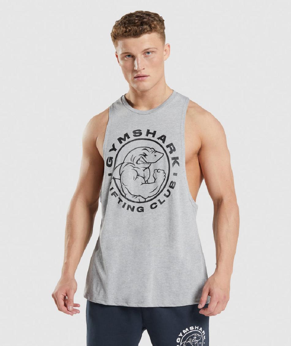 Camiseta Tirantes Gymshark Legacy Drop Arm Hombre Gris Claro | CO 3220CTV